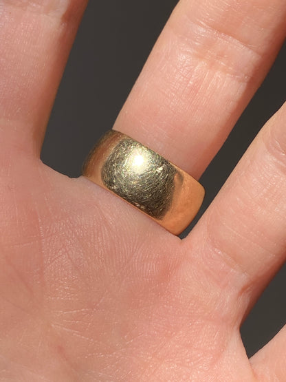 Vintage 14K Solid Yellow Gold Cigar Band, Size 6