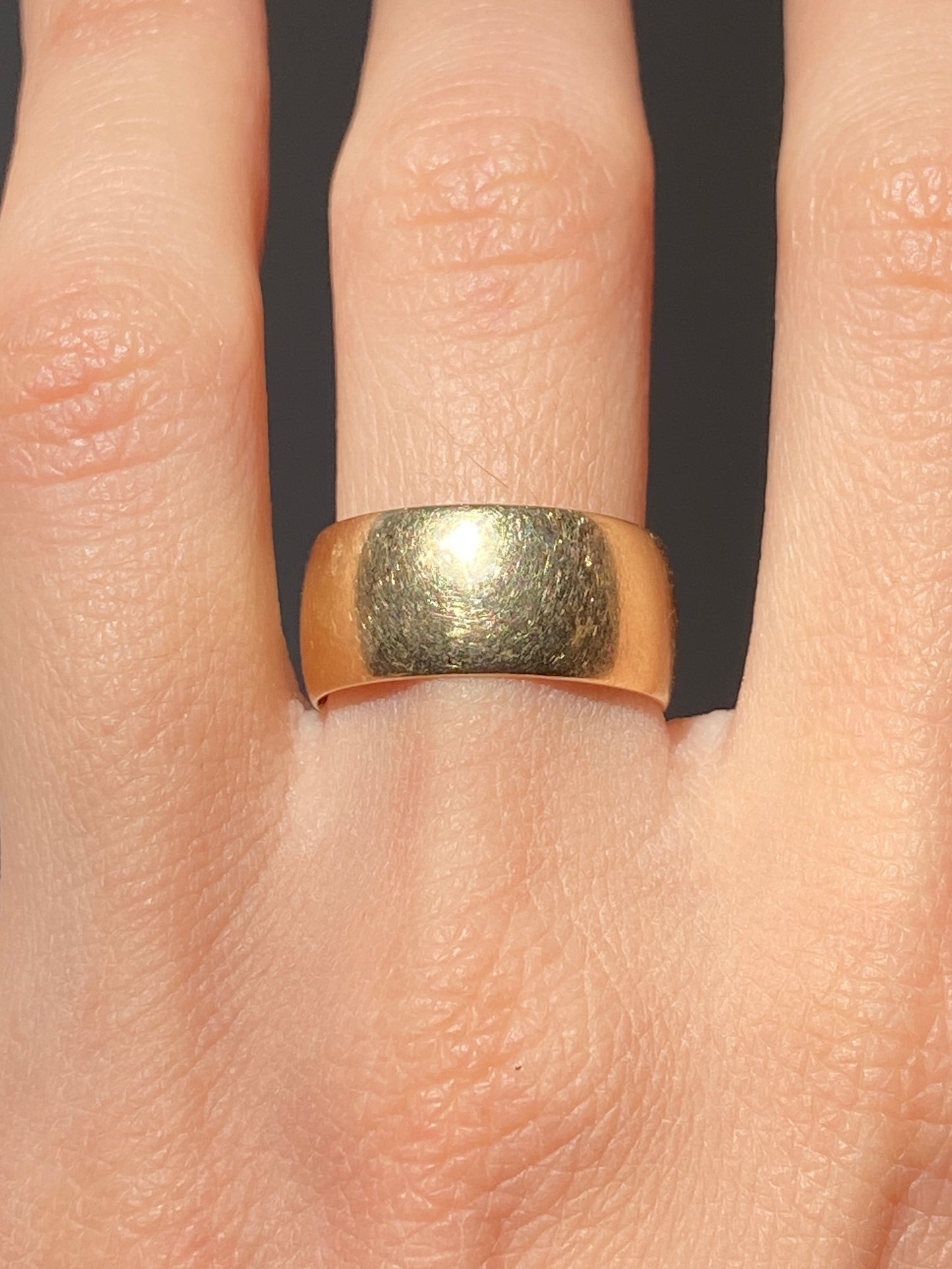 Vintage 14K Solid Yellow Gold Cigar Band, Size 6