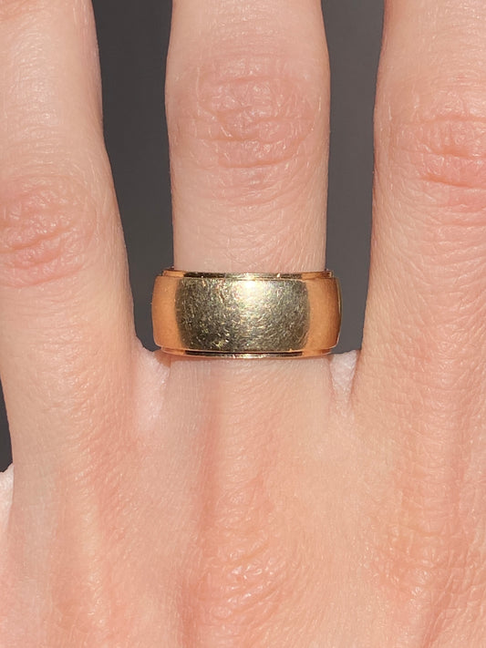 Vintage 14K Solid Yellow Gold Cigar Band, Size 5.5