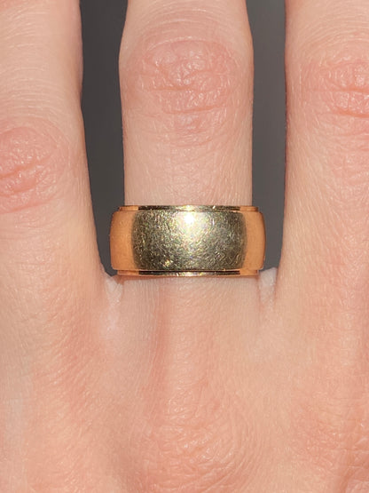 Vintage 14K Solid Yellow Gold Cigar Band, Size 5.5