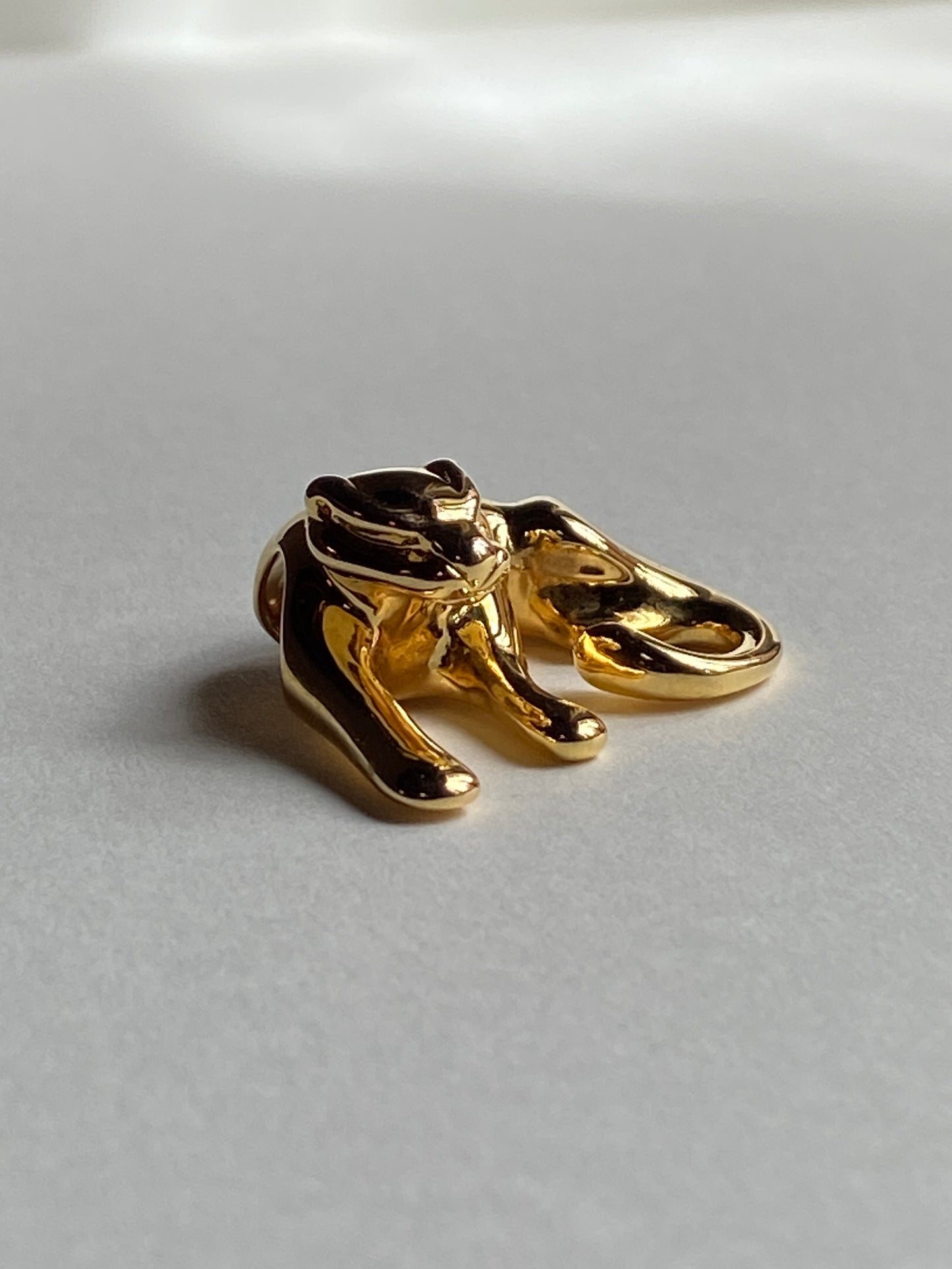 Vintage 14K Solid Yellow Gold Panther Pendant