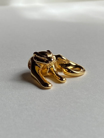 Vintage 14K Solid Yellow Gold Panther Pendant