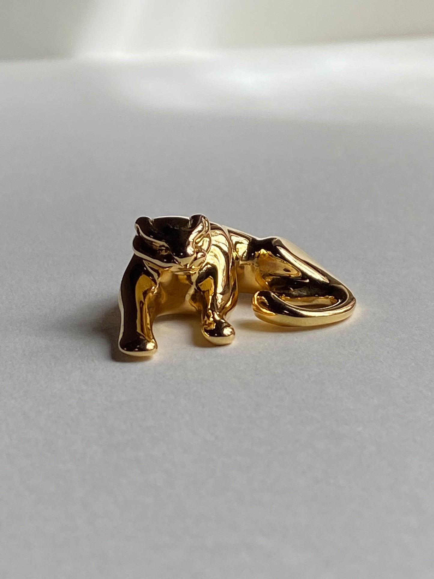 Vintage 14K Solid Yellow Gold Panther Pendant