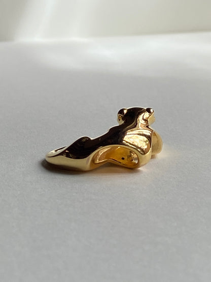 Vintage 14K Solid Yellow Gold Panther Pendant