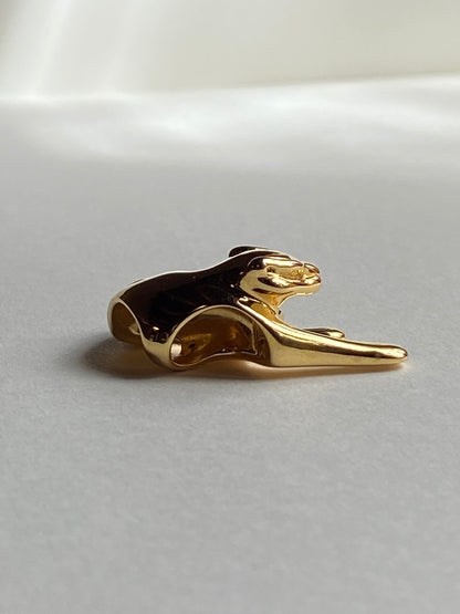Vintage 14K Solid Yellow Gold Panther Pendant