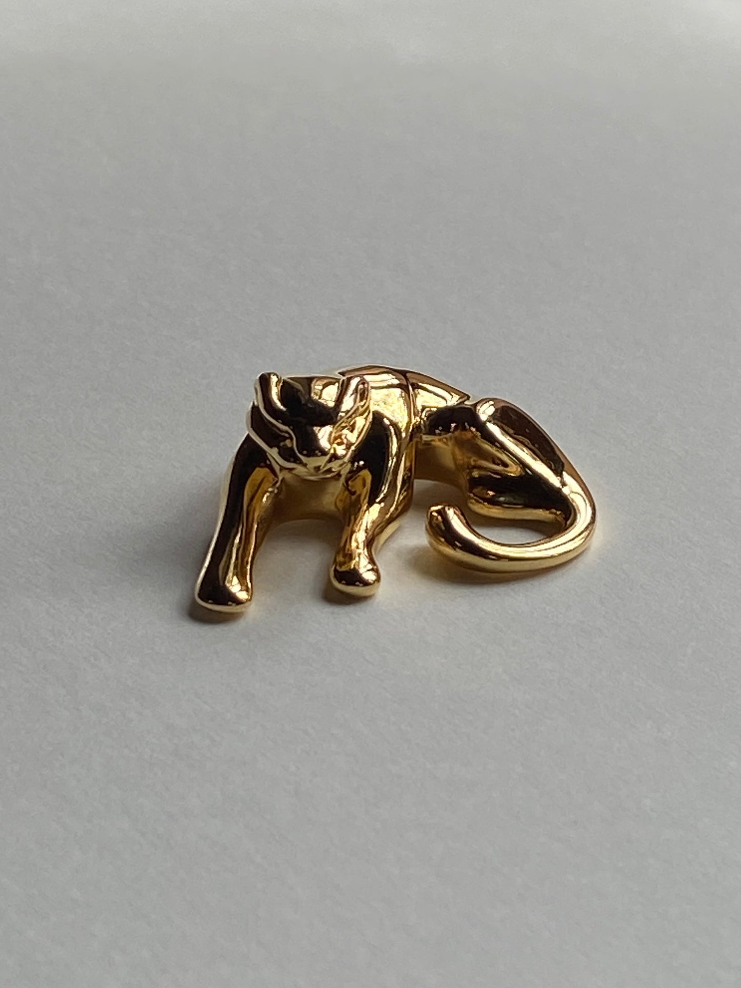 Vintage 14K Solid Yellow Gold Panther Pendant