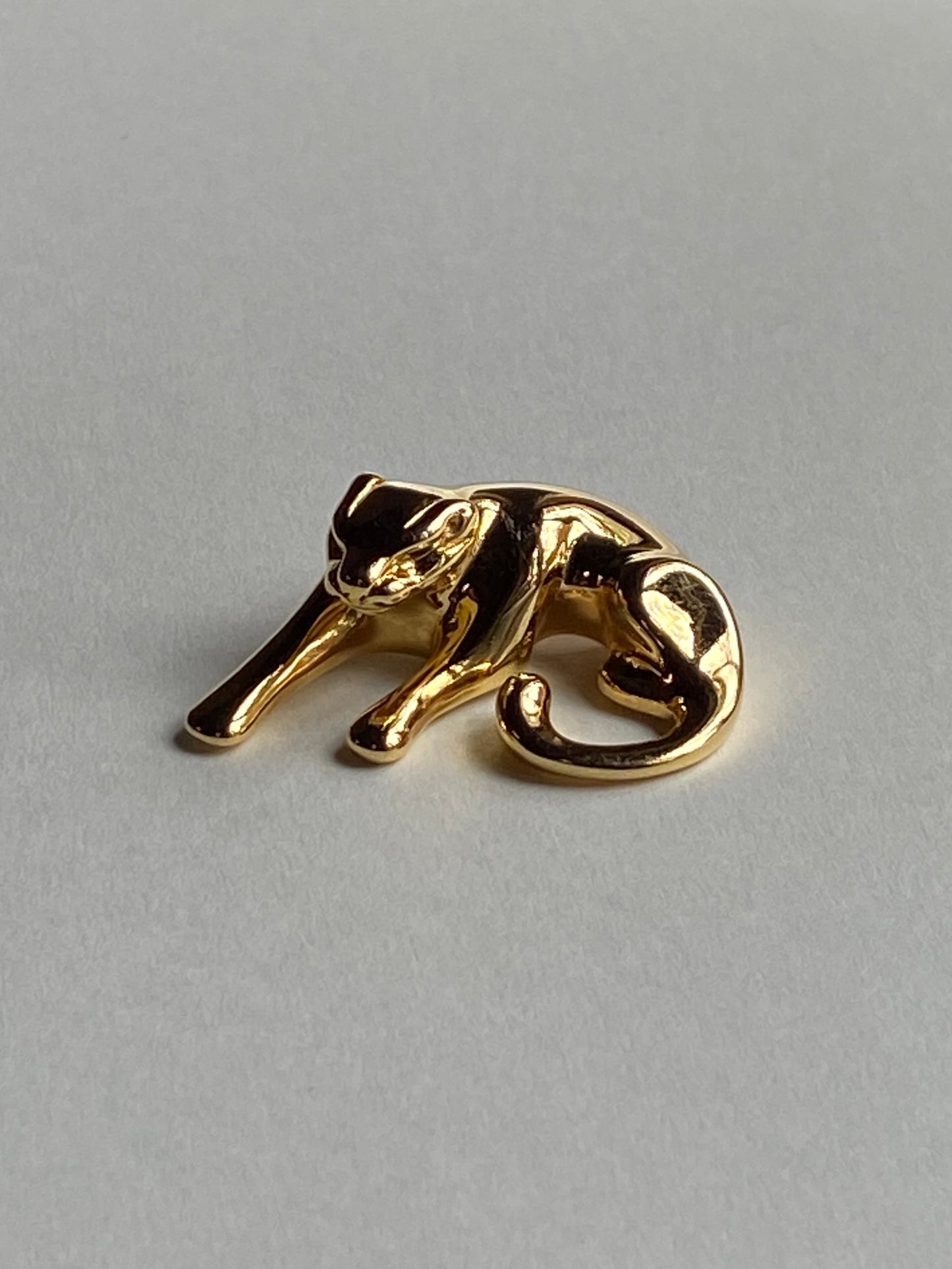 Vintage 14K Solid Yellow Gold Panther Pendant