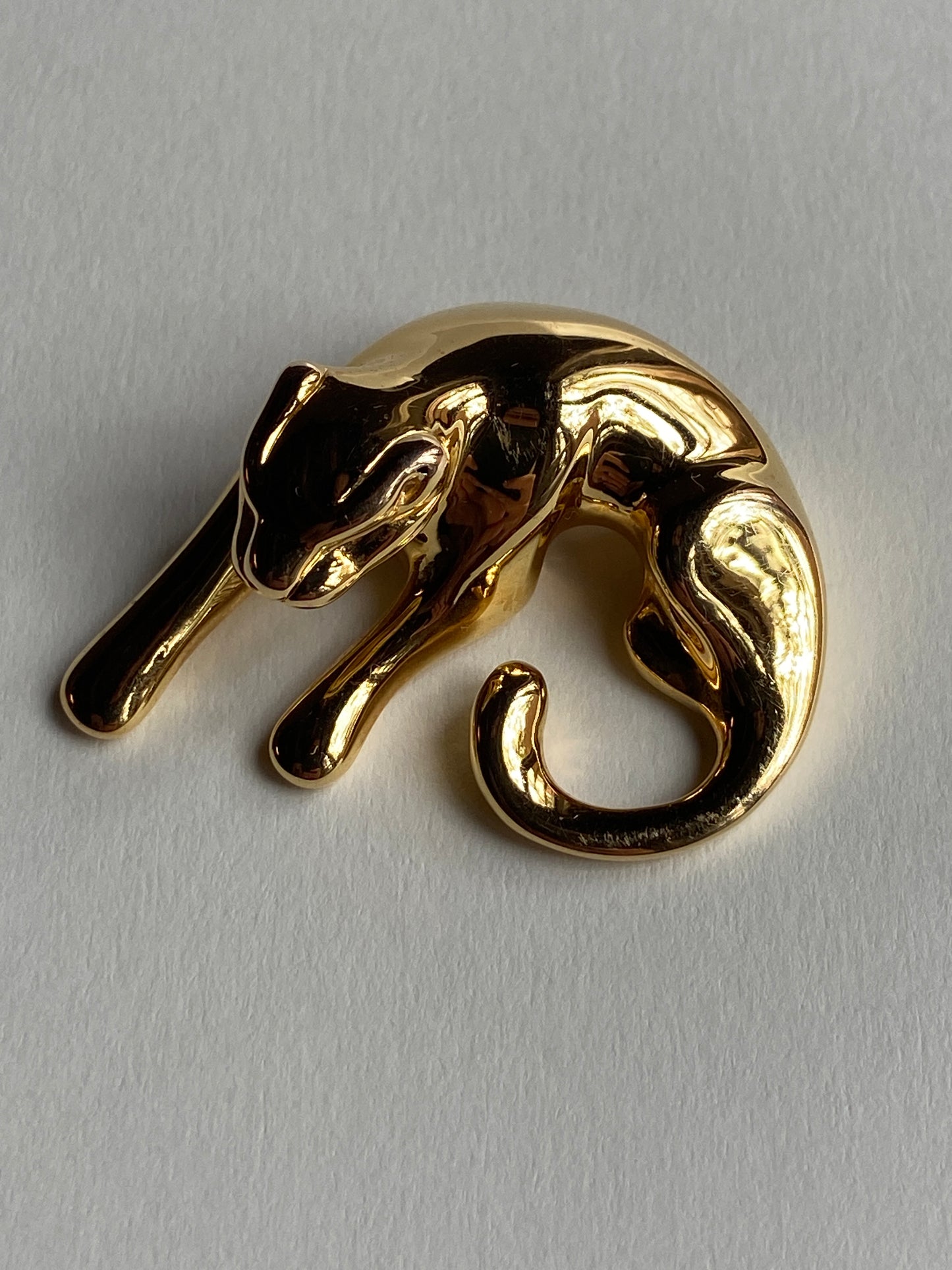 Vintage 14K Solid Yellow Gold Panther Pendant