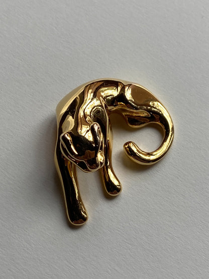 Vintage 14K Solid Yellow Gold Panther Pendant