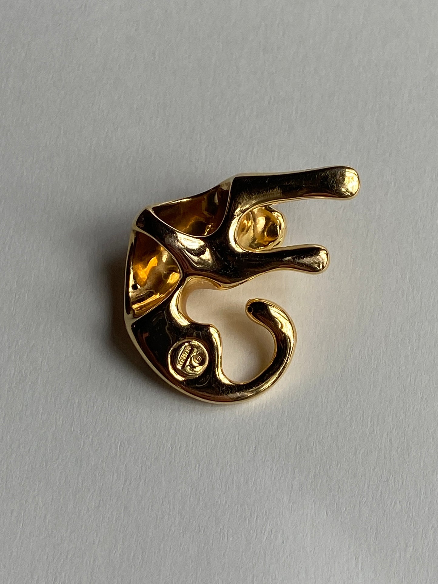 Vintage 14K Solid Yellow Gold Panther Pendant