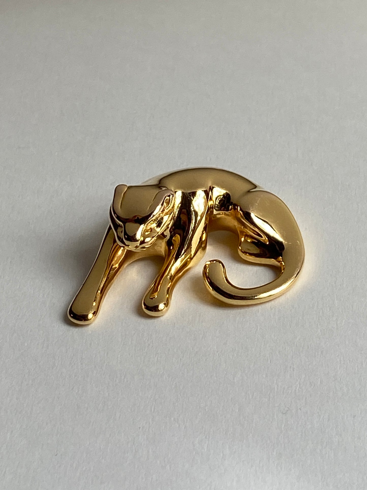Vintage 14K Solid Yellow Gold Panther Pendant