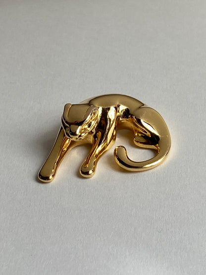 Vintage 14K Solid Yellow Gold Panther Pendant