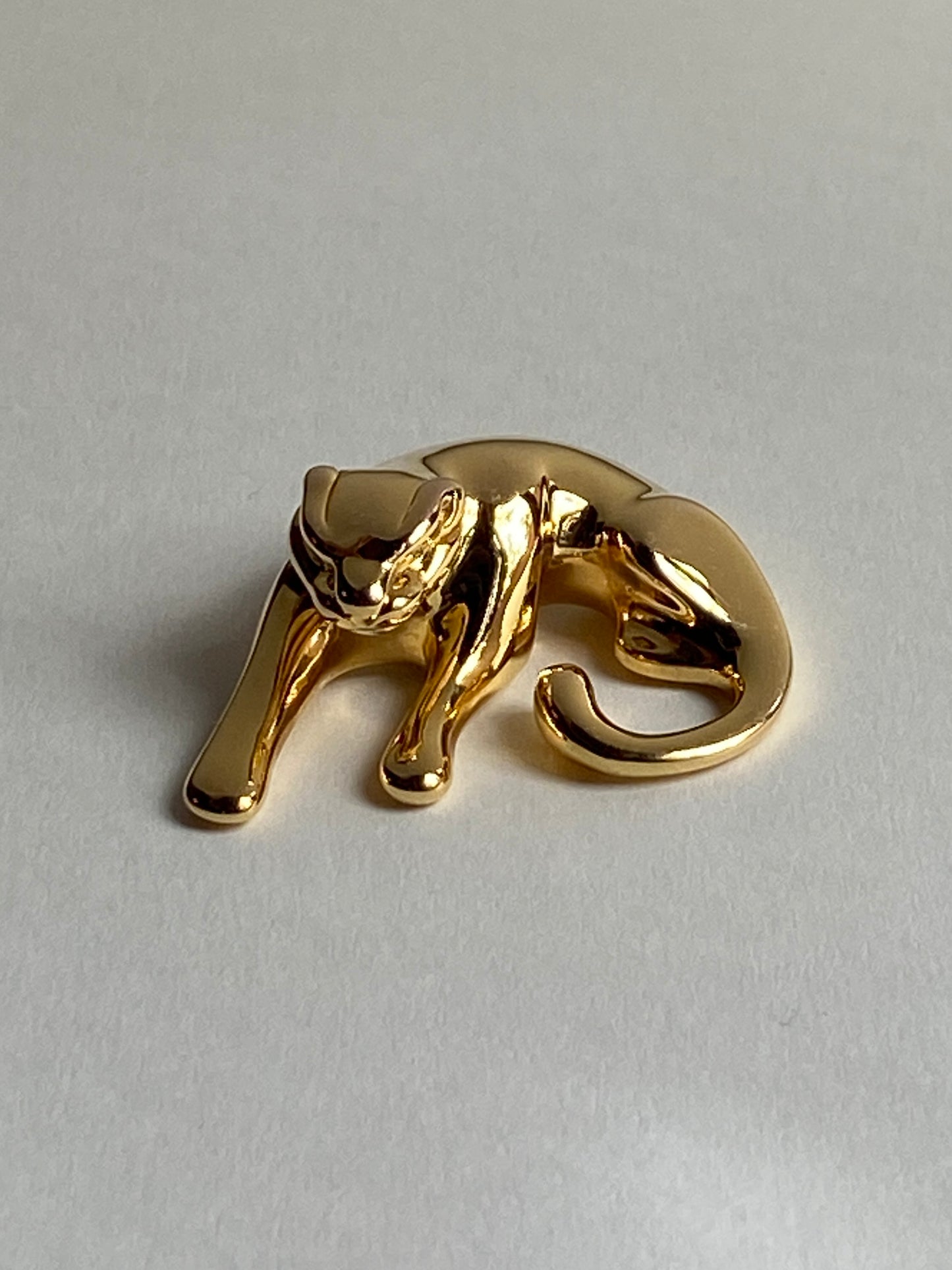 Vintage 14K Solid Yellow Gold Panther Pendant