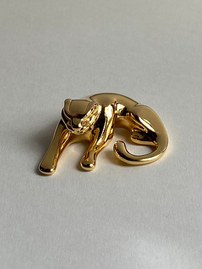 Vintage 14K Solid Yellow Gold Panther Pendant