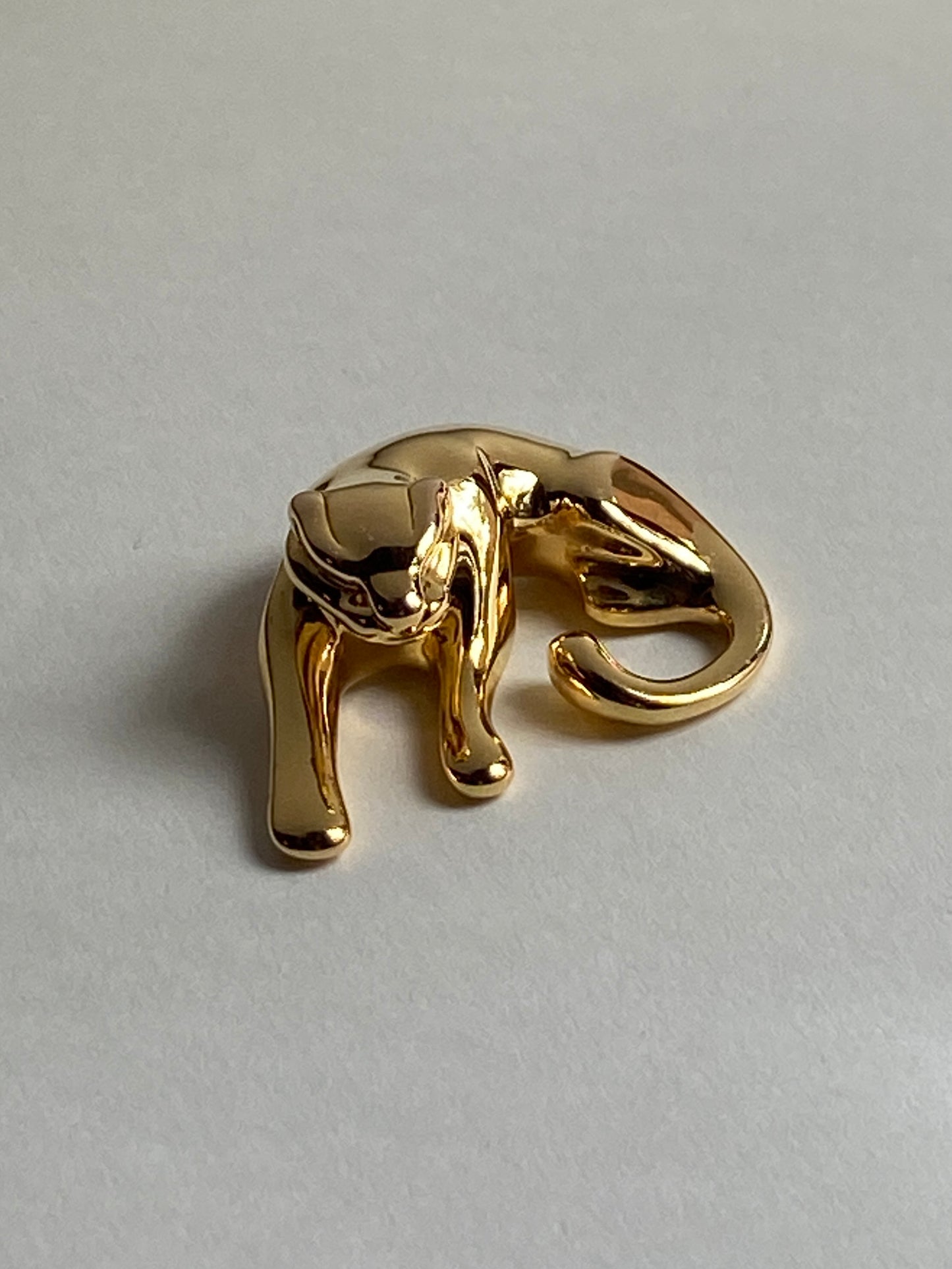 Vintage 14K Solid Yellow Gold Panther Pendant