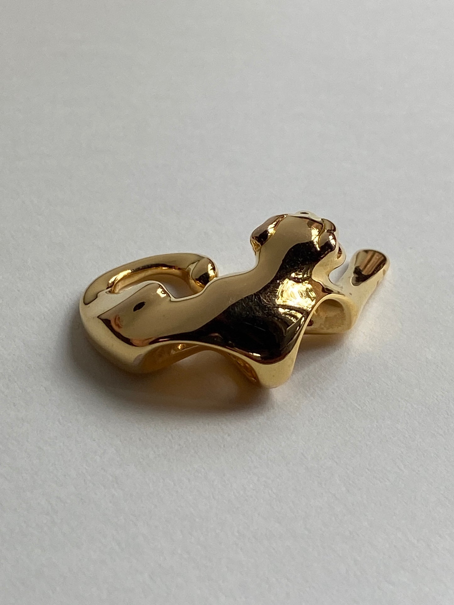 Vintage 14K Solid Yellow Gold Panther Pendant