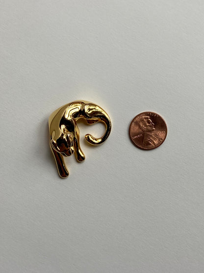 Vintage 14K Solid Yellow Gold Panther Pendant
