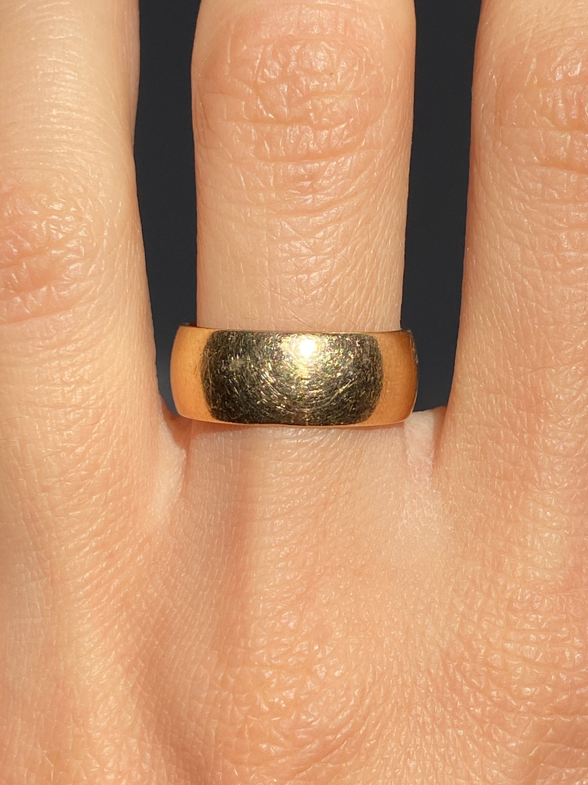 Vintage 14K Solid Yellow Gold Cigar Band Ring, Size 6
