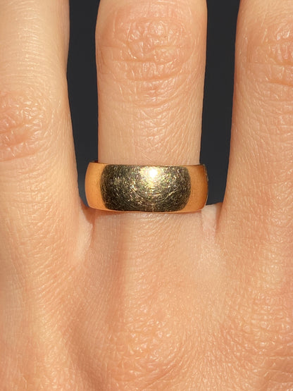 Vintage 14K Solid Yellow Gold Cigar Band Ring, Size 6