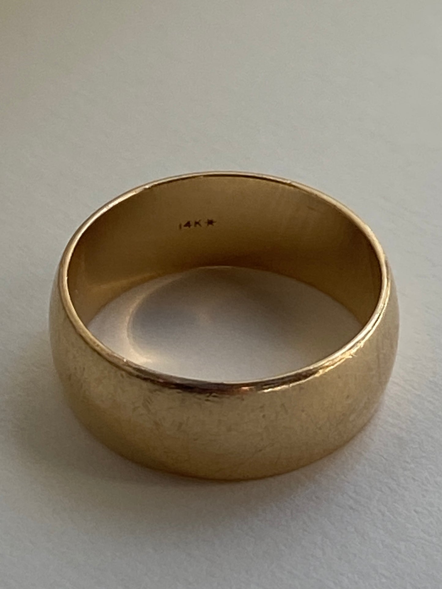 Vintage 14K Solid Yellow Gold Cigar Band Ring, Size 6