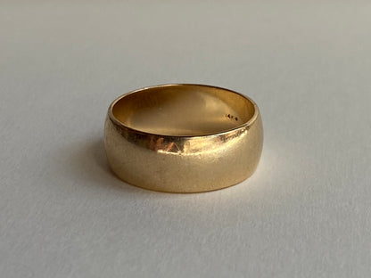Vintage 14K Solid Yellow Gold Cigar Band Ring, Size 6