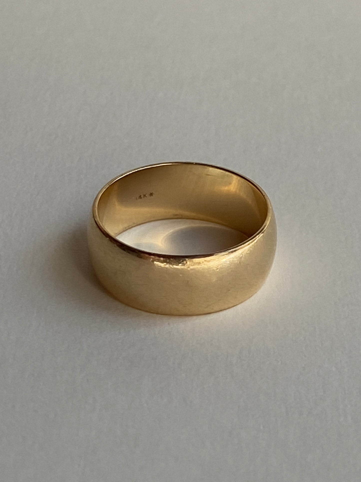 Vintage 14K Solid Yellow Gold Cigar Band Ring, Size 6