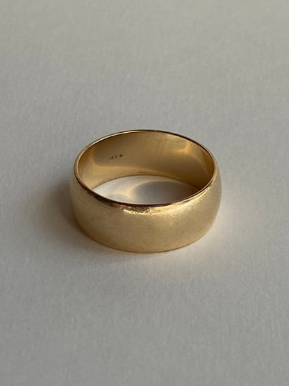 Vintage 14K Solid Yellow Gold Cigar Band Ring, Size 6