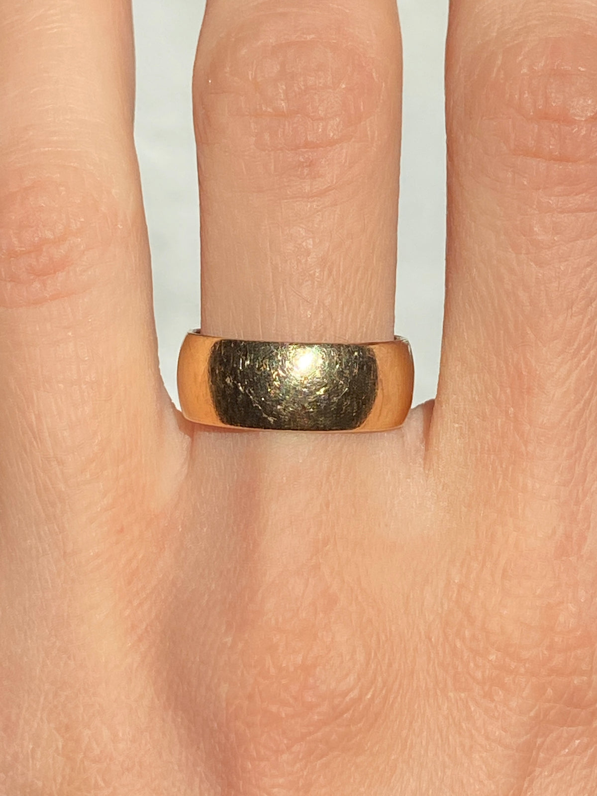 Vintage 14K Solid Yellow Gold Cigar Band Ring, Size 6