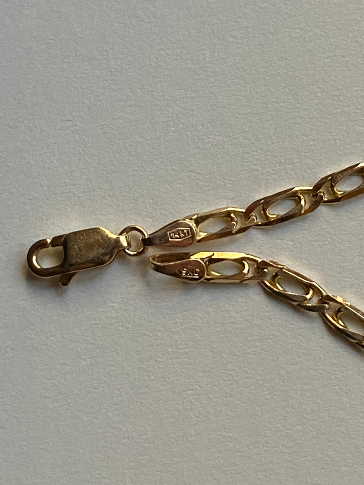 Vintage 14K Solid Yellow Gold Flat-Link Bracelet