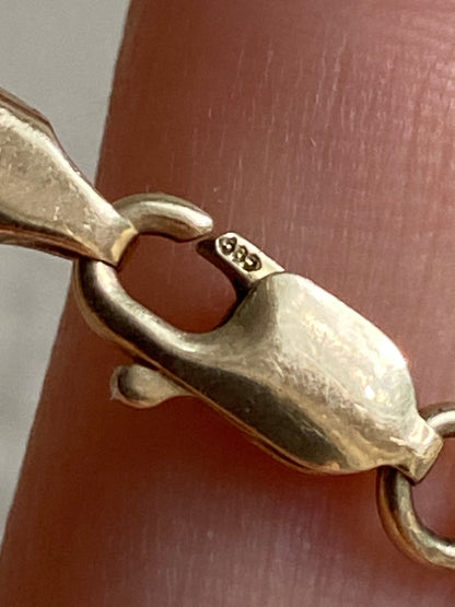 VINTAGE 14K GOLD CURB CHAIN BRACELET, 8 5/16" x 3 MM