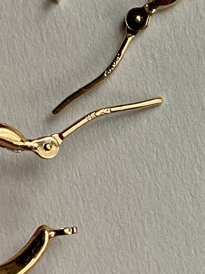 Vintage 14K Solid Yellow Gold Huggie Hoops