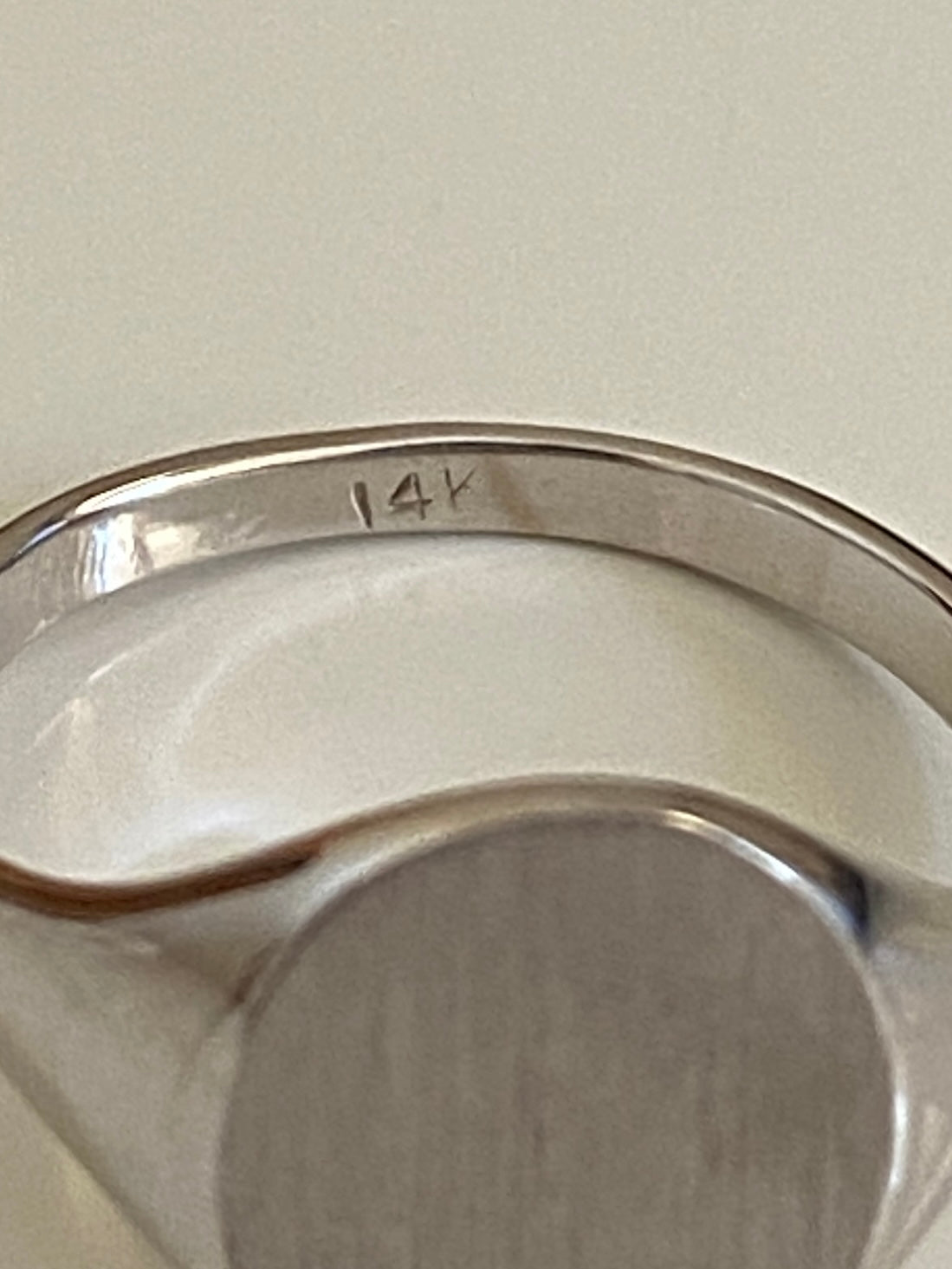 VINTAGE 14K WHITE GOLD SIGNET RING, SIZE 5.5