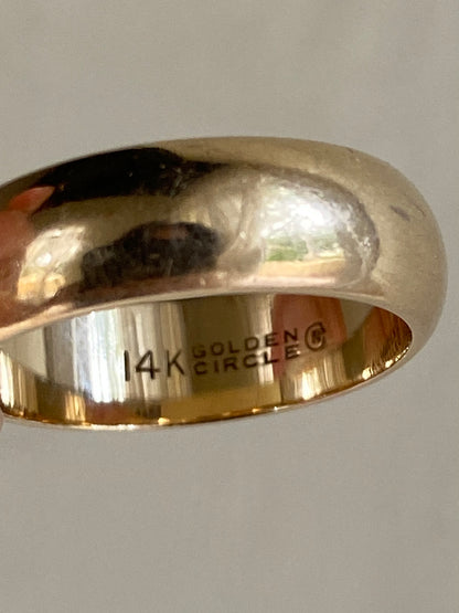 VINTAGE 14K GOLD ROUNDED BAND, SIZE 6
