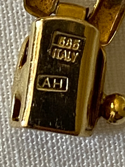 VINTAGE 14K GOLD PANTHER-LINK BRACELET, 7.25"