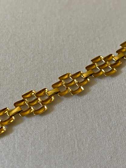 VINTAGE 14K GOLD PANTHER-LINK BRACELET, 7.25"