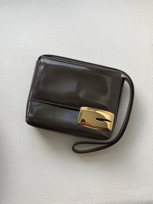 VINTAGE GUCCI PATENT LEATHER PURSE