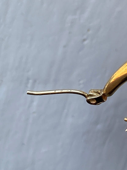 VINTAGE 14K GOLD PUFFED OVAL HOOPS, 22 MM x 14 MM