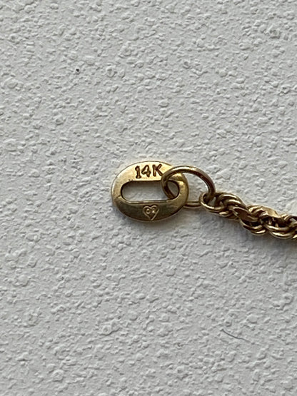 Vintage 14K Solid Yellow Gold Rope Bracelet