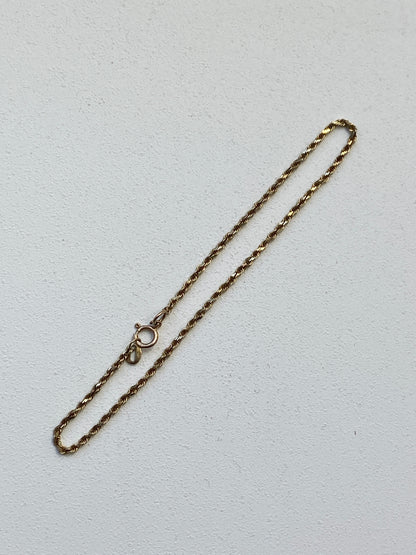 Vintage 14K Solid Yellow Gold Rope Bracelet