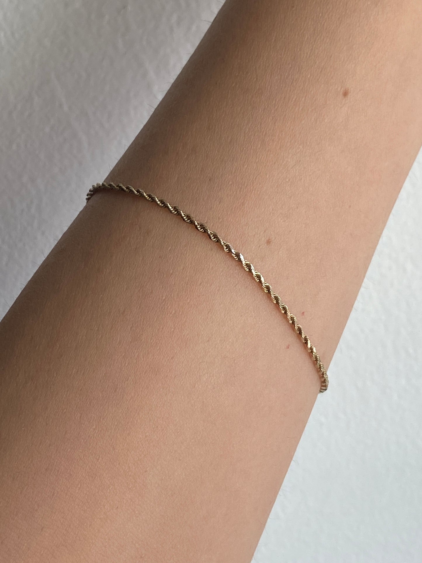 Vintage 14K Solid Yellow Gold Rope Bracelet