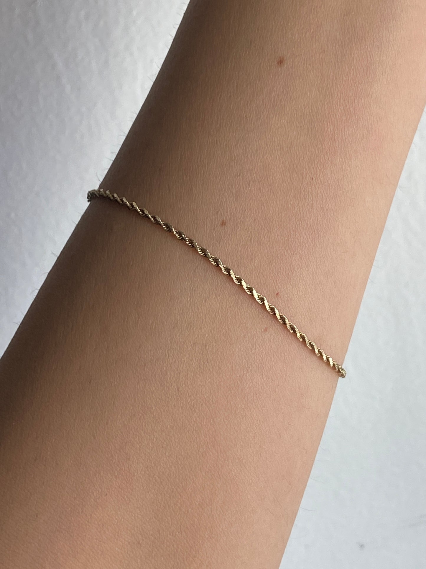 Vintage 14K Solid Yellow Gold Rope Bracelet