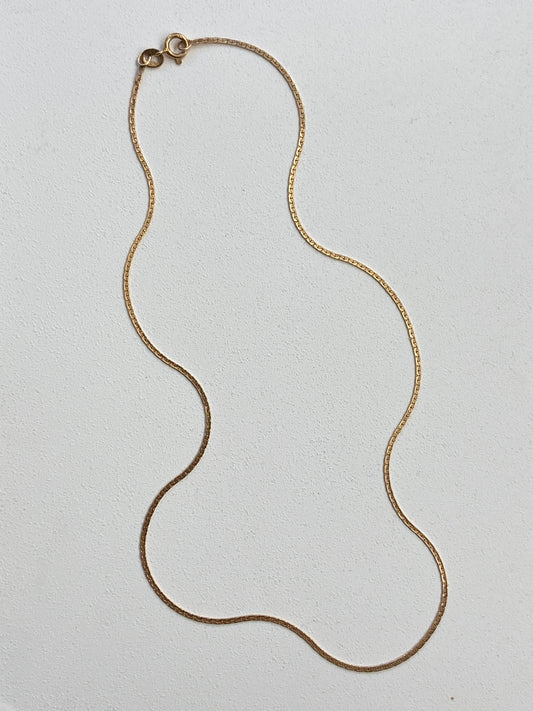 VINTAGE 14K GOLD COBRA CHAIN NECKLACE, 15 1/16"