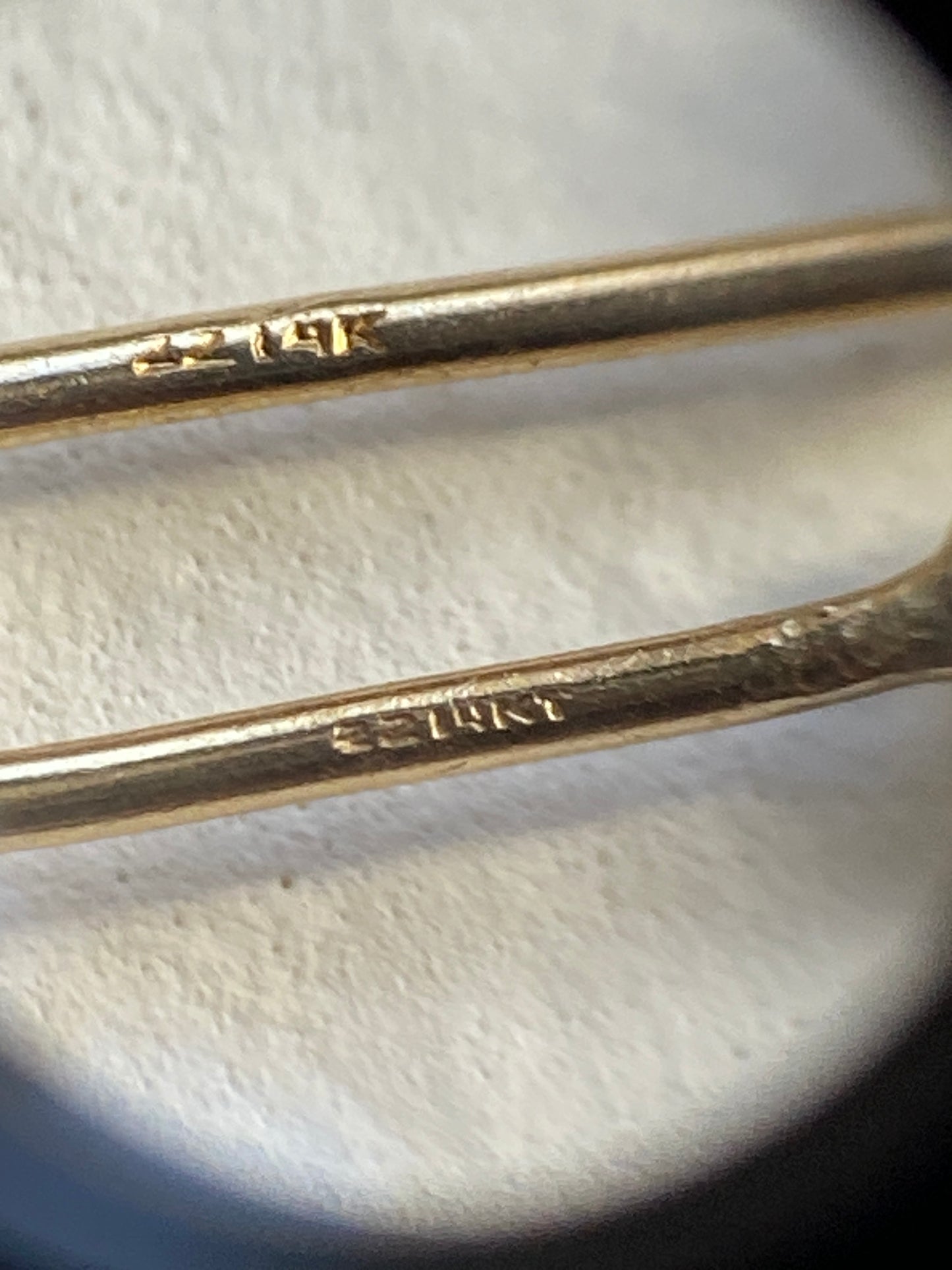 VINTAGE 14K GOLD BRUSHED HOOP EARRINGS, 20 MM