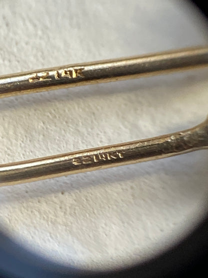 VINTAGE 14K GOLD BRUSHED HOOP EARRINGS, 20 MM