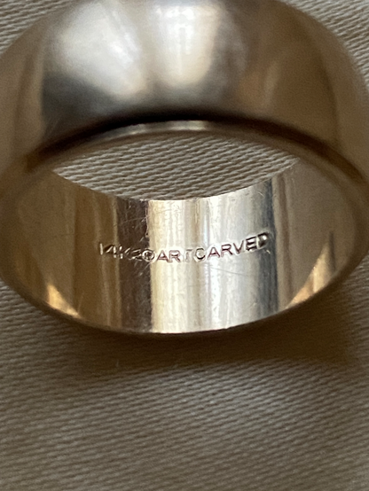 VINTAGE 14K GOLD CIGAR BAND, SIZE 5.5