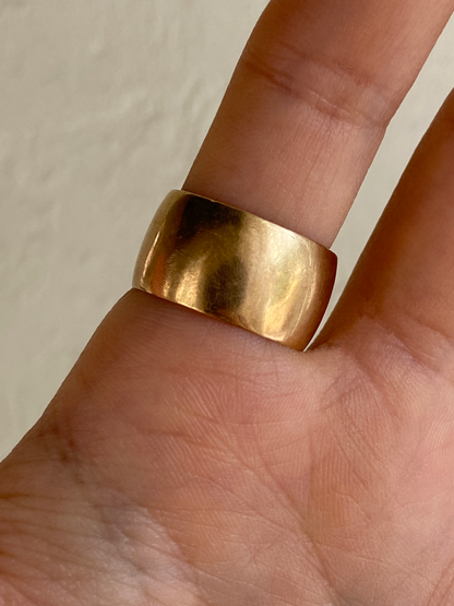 VINTAGE 14K GOLD CIGAR BAND, SIZE 8.25