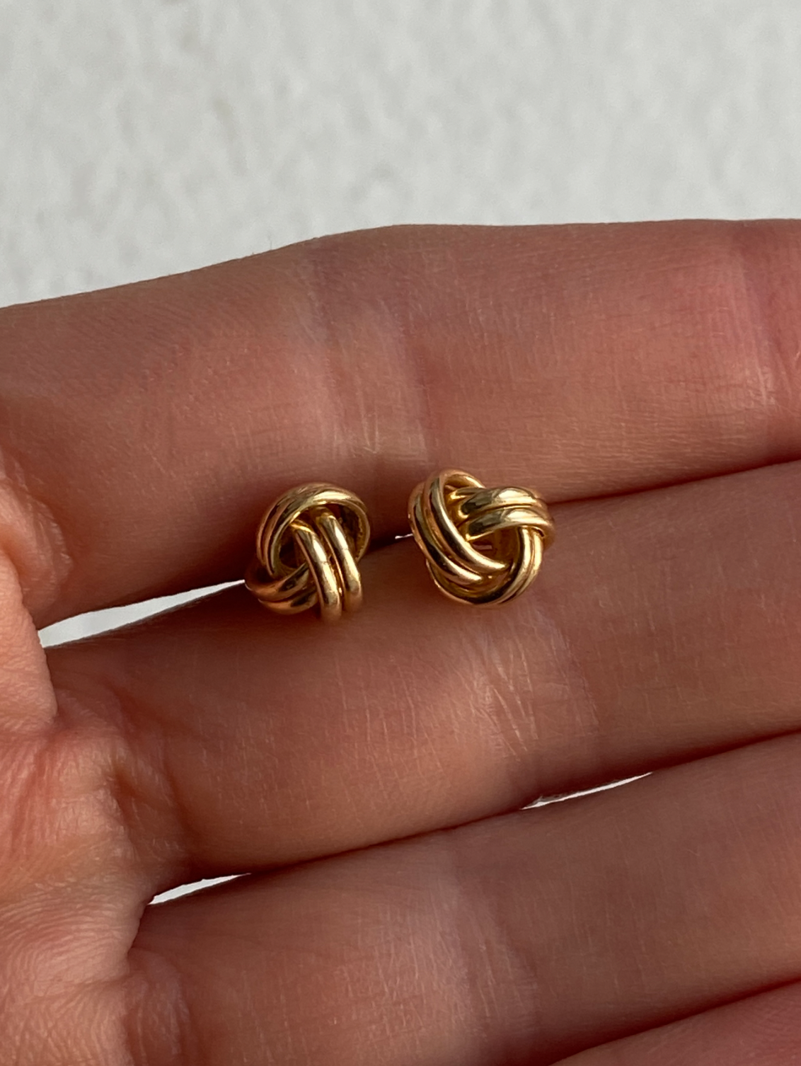 VINTAGE 14K GOLD KNOT STUDS, 8 MM