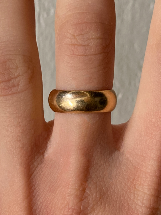 Vintage 14K Solid Yellow Gold Rounded Band, Size 5