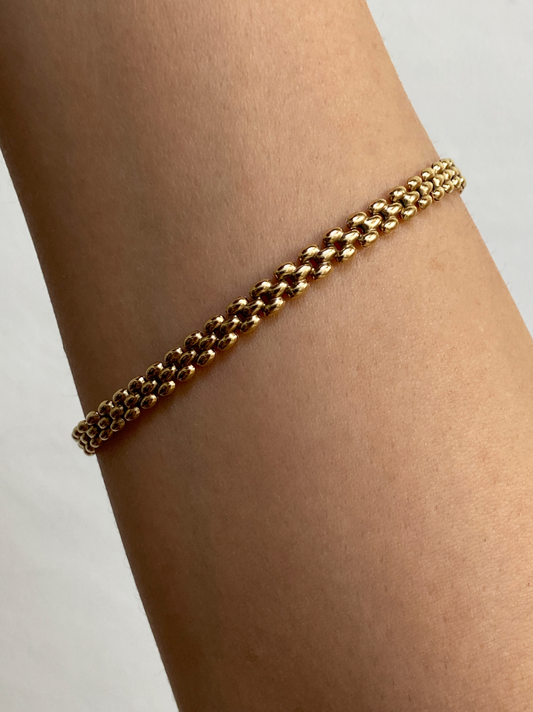 Vintage 14K Solid Yellow Gold Panther Bracelet