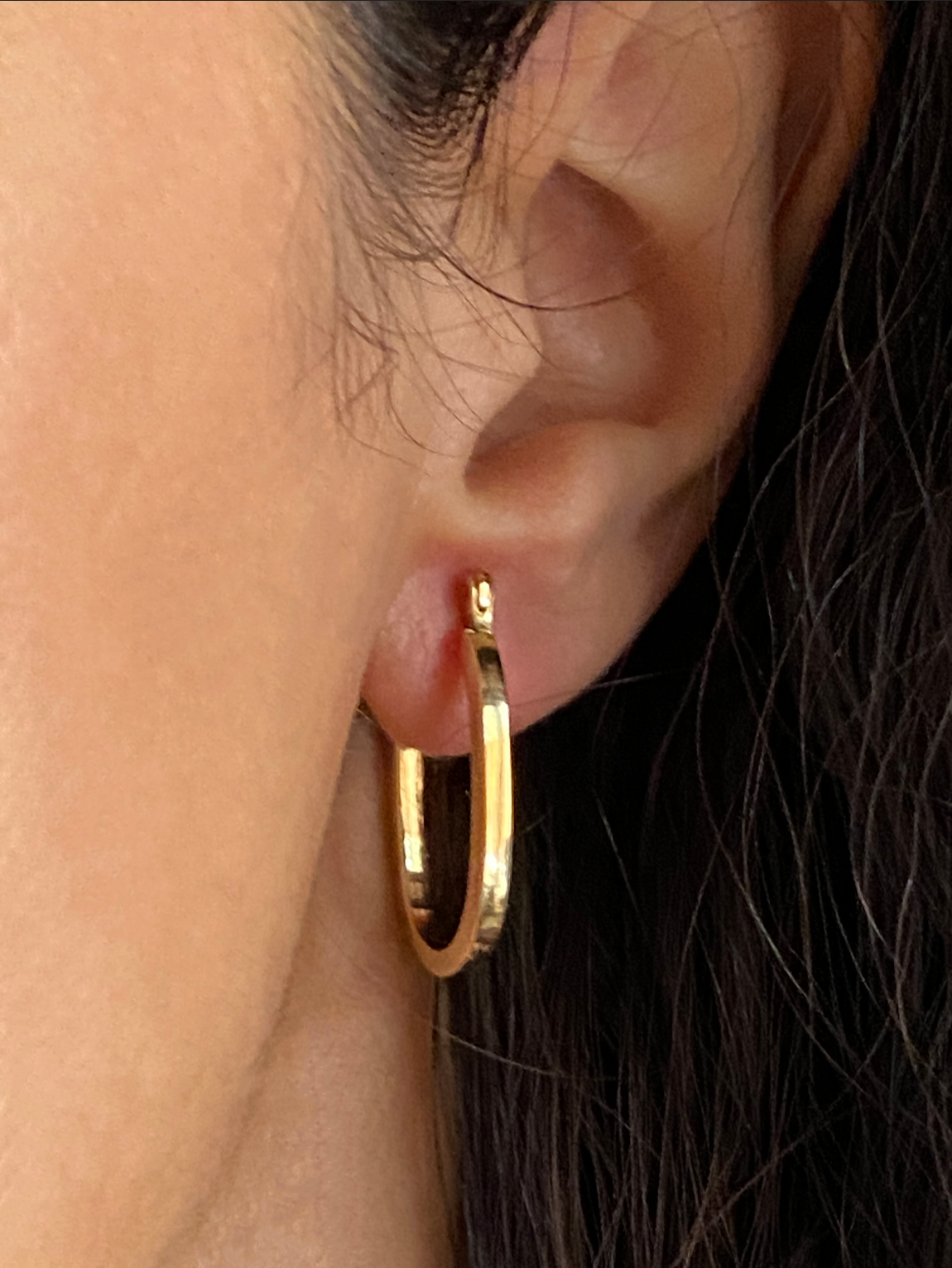 Vintage 14K Solid Yellow Gold U-Hoops